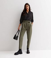 New Look Khaki Paperbag Trousers